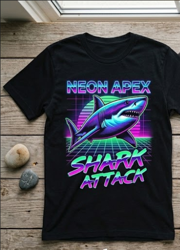 Neon Apex — Shark Attack — Front — Approved Artwork